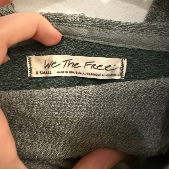 FREE PEOPLE Charmed Cropped Sweatshirt Multicolor Green Size XS - Picture 8 of 9